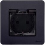 Розетка 1-м СП Inspiria 16А IP44 250В 2P+E защ. шторки с крышкой немецк. стандарт механизм антрацит IEK 673743 — изображение 6