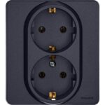 Розетка Inspiria 16А 250В 2х2P+E немецк. стандарт антрацит IEK 673753 — изображение 2