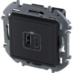 Устройство зарядное Inspiria с 2-мя USB разьемами A и C 240В/5В 3000мА антрацит IEK 673763 — изображение 3