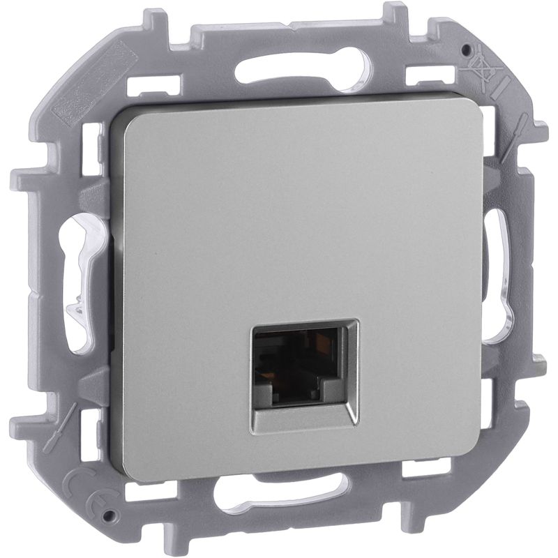 673827_1.jpeg Розетка компьютерная Inspiria RJ45 кат.5E UTP алюм. IEK 673827 — изображение 1