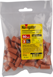 Соединитель проводов СИЗ-3 2.5-5.5 оранж. NSC-3-O (уп.50шт) Navigator 71137 — изображение 2