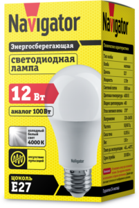 Лампа светодиодная 71 297 NLL-A60-12-230-4K-E27 12Вт грушевидная 4000К нейтр. бел. E27 1000лм 176-264В Navigator 71297 — изображение 3