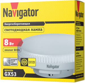 Лампа светодиодная 71 363 NLL-GX53-8-230-4K 8Вт таблетка 4000К нейтр. бел. GX53 640лм 220-240В Navigator 71363 — изображение 3