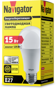 Лампа светодиодная 71 365 NLL-A60-15-230-4K-E27 15Вт грушевидная 4000К нейтр. бел. E27 1200лм 176-264В Navigator 71365 — изображение 3
