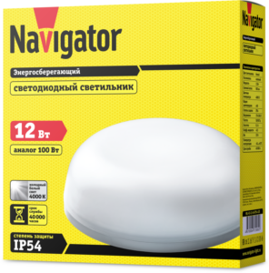 Светильник светодиодный 71 580 NBL-R2-12-4K-IP54-LED 12Вт 4000К IP54 900лм ЖКХ круг бел. Navigator 71580 — изображение 2
