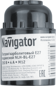 Патрон электрич. 71 606 NLH-BL-E27 карболитовый Navigator 71606 — изображение 2