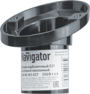 Патрон электрич. 71 607 NLH-BL-W1-E27 карболит. настенный наклонный Navigator 71607 — изображение 2