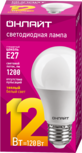Лампа светодиодная 71 682 OLL-А60-12-230-2.7K-E27 12Вт грушевидная 2700К тепл. бел. E27 1200лм 176-264В ОНЛАЙТ 71682 — изображение 2
