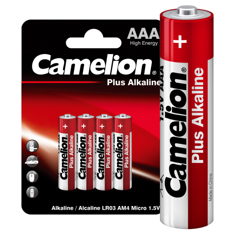 7369_1.png Элемент питания алкалиновый AAA/LR03 1.5В Plus Alkaline LR03-BP4 BL-4 (блист.4шт) Camelion 7369 — изображение 1