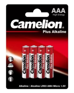 Элемент питания алкалиновый AAA/LR03 1.5В Plus Alkaline LR03-BP4 BL-4 (блист.4шт) Camelion 7369 — изображение 2