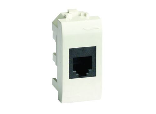 76458B_1.jpeg Розетка компьютерная СП 1мод. Brava RJ45 кат.6 бел. DKC 76458B — изображение 1