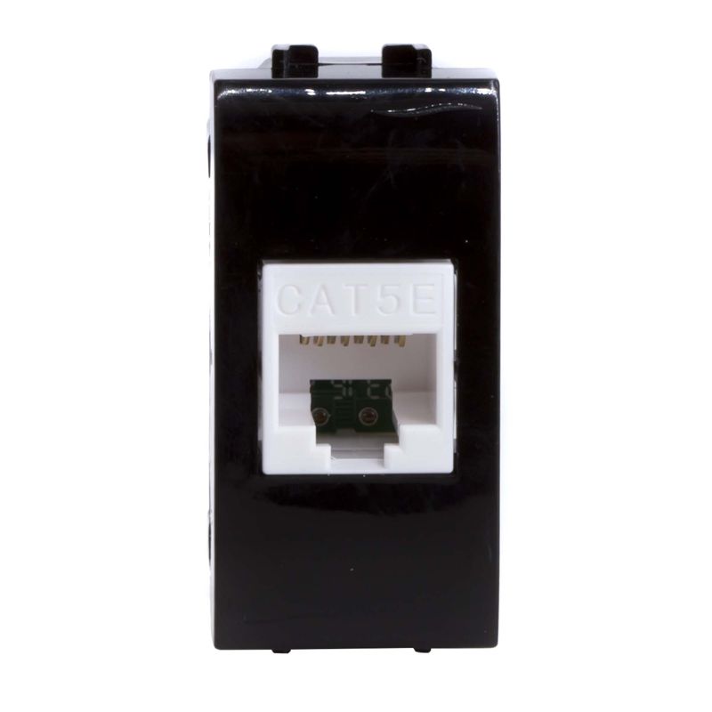 77654N_1.jpeg Розетка компьютерная 1-м СП 1мод. Brava RJ45 кат.5E черн. DKC 77654N — изображение 1