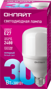 Лампа светодиодная высокомощная 82 901 OLL-T80-30-230-865-E27 30Вт 6500К холод. бел. E27 2400лм 176-264В ОНЛАЙТ 82901 — изображение 2