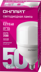 Лампа светодиодная высокомощная 82 904 OLL-T125-50-230-840-E27Е40 50Вт 4000К нейтр. бел. E27/E40 3500лм 176-264В ОНЛАЙТ 82904 — изображение 2