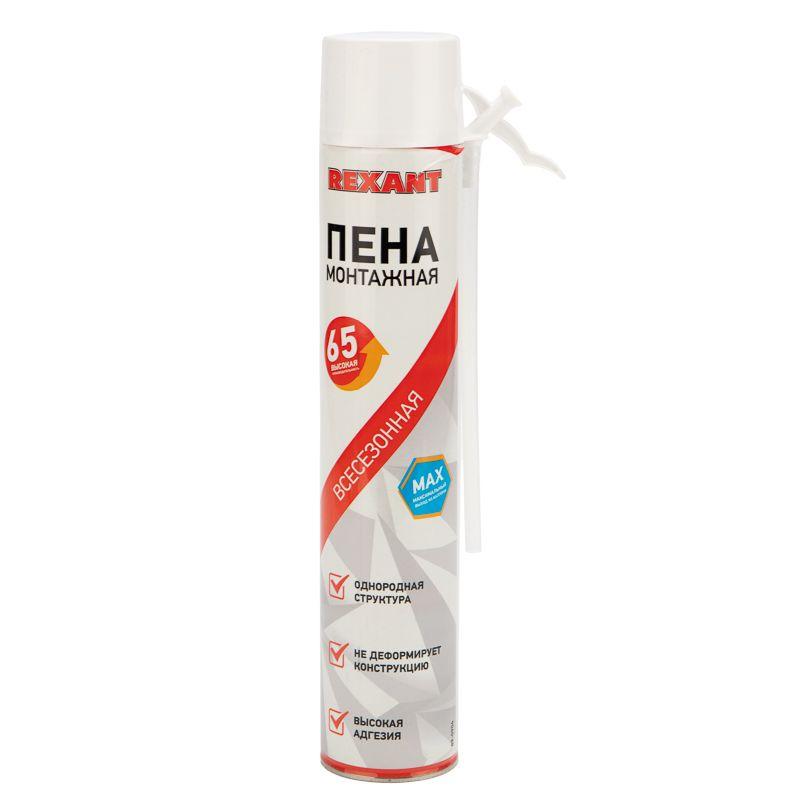 89-0904_1.jpeg Пена монтажная всесезонная с трубочкой выход 65л max Rexant 89-0904 — изображение 1