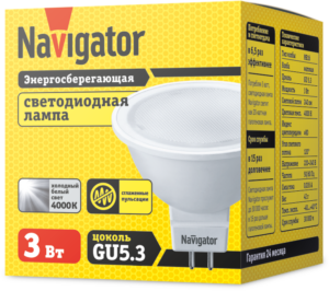 Лампа светодиодная 94 127 NLL-MR16-3-230-4K-GU5.3 3Вт 4000К нейтр. бел. GU5.3 230лм 220-240В Navigator 94127 — изображение 3