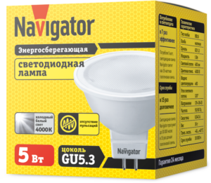 Лампа светодиодная 94 129 NLL-MR16-5-230-4K-GU5.3 5Вт 4000К нейтр. бел. GU5.3 380лм 220-240В Navigator 94129 — изображение 3