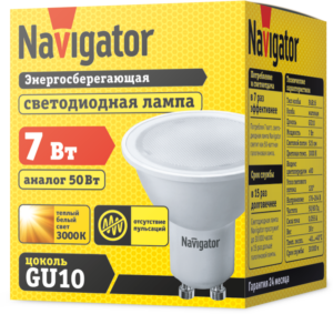 Лампа светодиодная 94 226 NLL-PAR16-7-230-3K-GU10 7Вт 3000К тепл. бел. GU10 480лм 220-240В Navigator 94226 — изображение 3