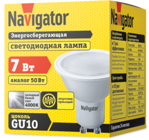 Лампа светодиодная 94 227 NLL-PAR16-7-230-4K-GU10 7Вт 4000К нейтр. бел. GU10 500лм 220-240В Navigator 94227 — изображение 3