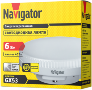 Лампа светодиодная 94 248 NLL-GX53-6-230-4K 6Вт таблетка 4000К нейтр. бел. GX53 460лм 220-240В Navigator 94248 — изображение 3
