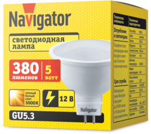 Лампа светодиодная 94 262 NLL-MR16-5-12-3K-GU5.3 5Вт 3000К тепл. бел. GU5.3 360лм 12В Navigator 94262 — изображение 3