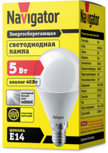 Лампа светодиодная 94 478 NLL-P-G45-5-230-4K-E14 5Вт шар 4000К нейтр. бел. E14 370лм 176-264В Navigator 94478 — изображение 3