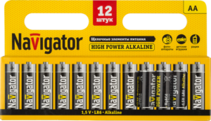 Элемент питания алкалиновый AA/LR6 94 782 NBT-NE-LR6-BP12 (блист.12шт) Navigator 94782 — изображение 2