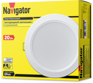 Светильник светодиодный 94 837 NDL-P1-20W-840-WH-LED 20Вт 4000К IP44 1650лм 176-264В (аналог Downlight КЛЛ 2х18) Navigator 94837 — изображение 3