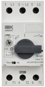 Выключатель автоматический защиты двигателя A1 GV2P 0.16-0.25А ARMAT IEK AR-MPCB-A1A25 — изображение 4
