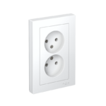 Розетка 2-м СП AtlasDesign 16А IP20 без заземл. в сборе бел. SE ATN000120
