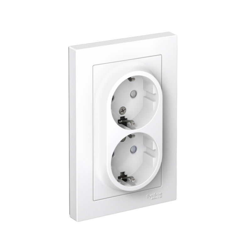 ATN000126_2.png Розетка 2-м СП AtlasDesign 16А IP20 с заземл. защ. шторки в сборе бел. SE ATN000126 — изображение 1