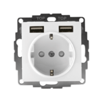 Розетка 1-м СП AtlasDesign 16А IP20 с 2-мя заряд. устройствами USB тип A+A 5В/2.4А 2х5В/1.2А механизм бел. SE ATN000130 — изображение 7
