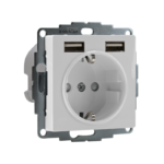 Розетка 1-м СП AtlasDesign 16А IP20 с 2-мя заряд. устройствами USB тип A+A 5В/2.4А 2х5В/1.2А механизм бел. SE ATN000130 — изображение 2
