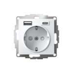 Розетка AtlasDesign 16А с 2-мя заряд. устройствами USB тип A+C 5В/2.4А 2х5В/1.2А механизм бел. SE ATN000132 — изображение 2
