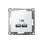 Розетка USB AtlasDesign тип A+A 5В 1х2.1А 2х1.05А механизм бел. SE ATN000133 — изображение 2
