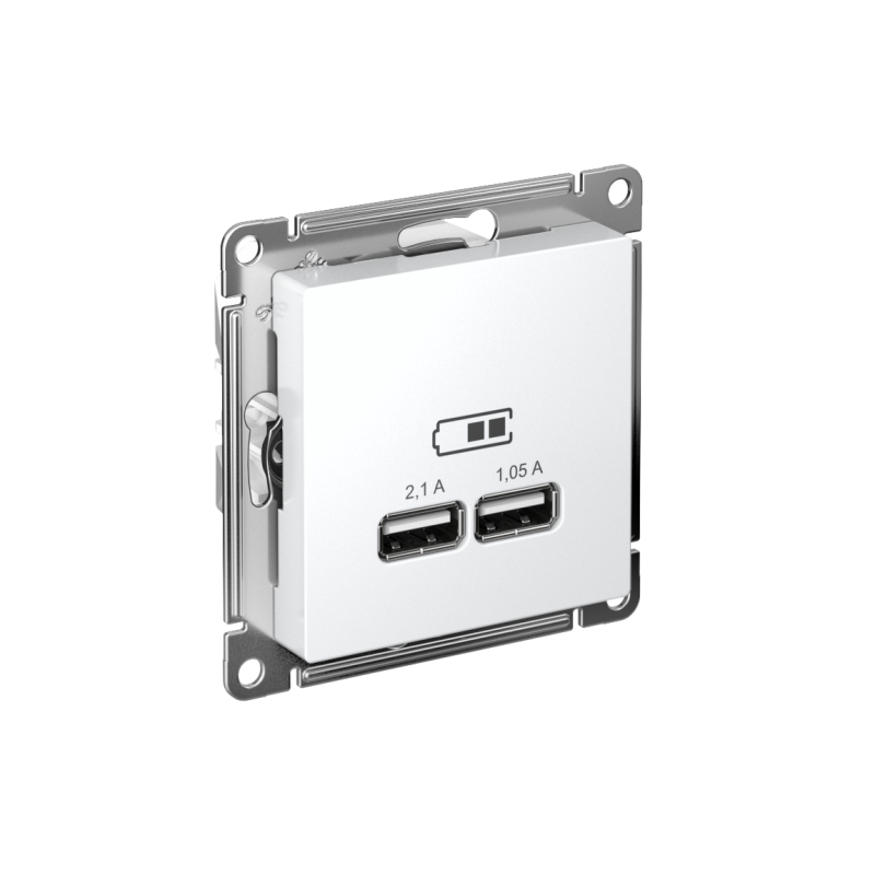 ATN000133_2.png Розетка USB AtlasDesign тип A+A 5В 1х2.1А 2х1.05А механизм бел. SE ATN000133 — изображение 1