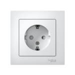Розетка 1-м СП AtlasDesign 16А IP20 с заземл. защ. шторки в сборе бел. SE ATN000144 — изображение 2