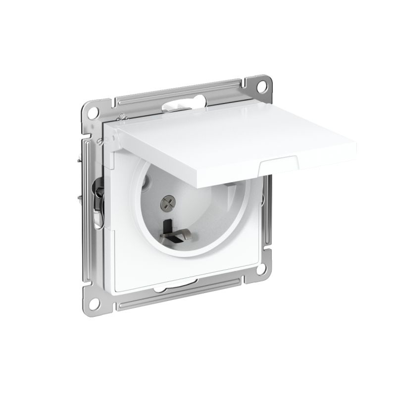 ATN000146_2.png Розетка 1-м СП AtlasDesign 16А IP20 с заземл. защ. шторки с крышкой механизм бел. SE ATN000146 — изображение 1