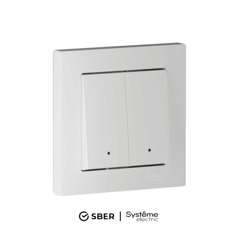 ATN000153Z_8.jpeg Выключатель 2-кл. AtlasDesign Smart 10А (сх. 5) L+N с подсветкой Zigbee механизм бел. SE ATN000153Z — изображение 1