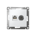 Розетка компьютерная + телевизионная 2-м СП AtlasDesign RJ45 кат.5E + TV механизм бел. SE ATN000189 — изображение 2