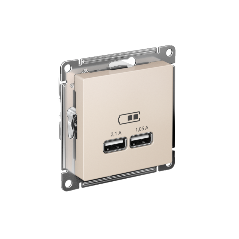 ATN000233_2.png Розетка USB AtlasDesign тип A+A 5В 1х2.1А 2х1.05А механизм беж. SE ATN000233 — изображение 1