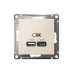 Розетка USB AtlasDesign тип A+C 5В/2.4А 2х5В/1.2А механизм беж. SE ATN000239 — изображение 2