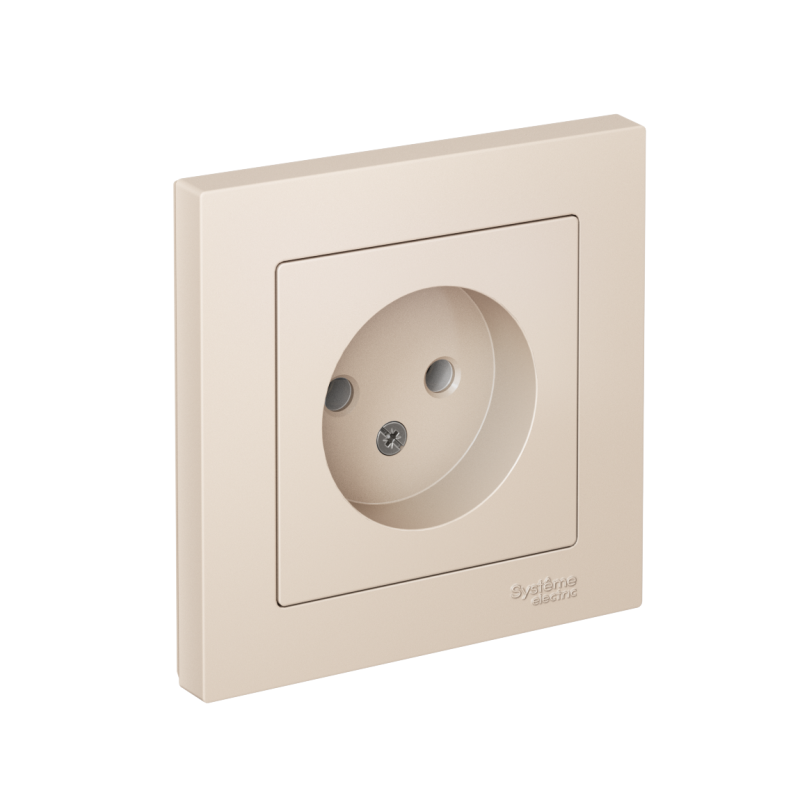 ATN000240_2.png Розетка 1-м СП AtlasDesign 16А IP20 без заземл. в сборе беж. SE ATN000240 — изображение 1