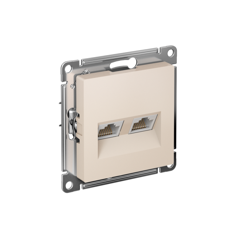 ATN000285_2.png Розетка компьютерная 2-м AtlasDesign RJ45 кат.5E механизм беж. SE ATN000285 — изображение 1