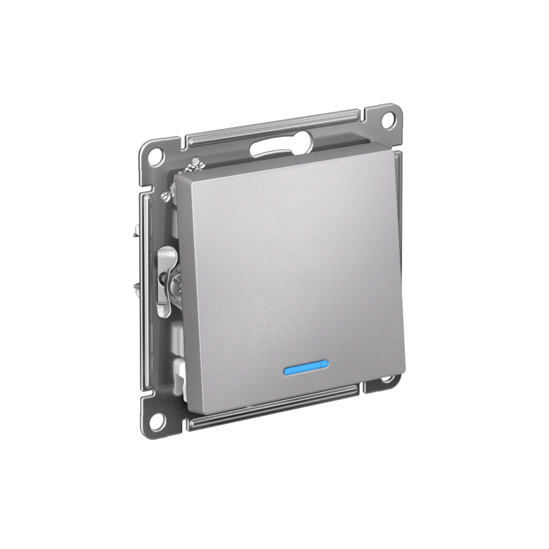 ATN000313_2.png Выключатель 1-кл. СП AtlasDesign 10А IP20 (сх. 1а) 10AX с подсветкой механизм алюм. SE ATN000313 — изображение 1