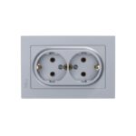 Розетка 2-м СП AtlasDesign 16А IP20 с заземл. в сборе алюм. SE ATN000324 — изображение 6