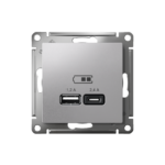 Розетка USB AtlasDesign тип A+C 5В/2.4А 2х5В/1.2А механизм алюм. SE ATN000339 — изображение 2