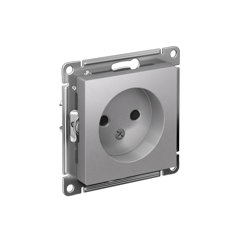 ATN000349_2.png Розетка 1-м СП AtlasDesign 16А IP20 без заземл. защ. шторки механизм алюм. SE ATN000349 — изображение 1