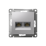 Розетка компьютерная 2-м AtlasDesign RJ45 кат.5E механизм алюм. SE ATN000385 — изображение 2