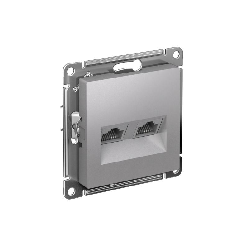 ATN000385_2.png Розетка компьютерная 2-м AtlasDesign RJ45 кат.5E механизм алюм. SE ATN000385 — изображение 1